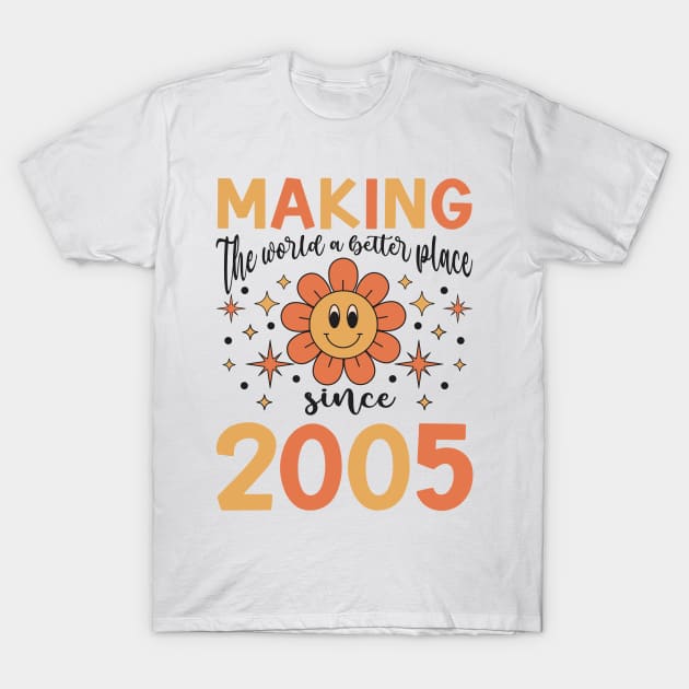 Birthday Making the world better place since 2005 T-Shirt by IngeniousMerch